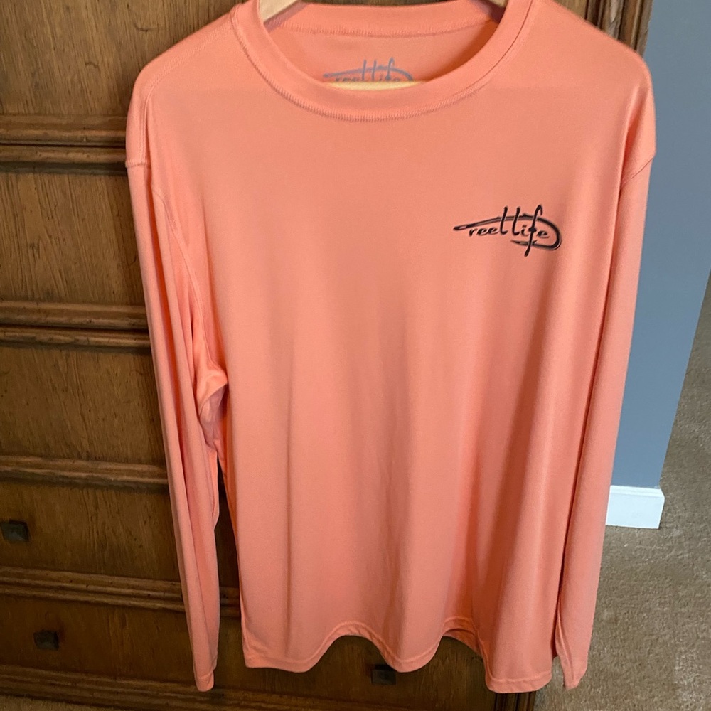 Reel Life Men's Coral Long Sleeve Tee